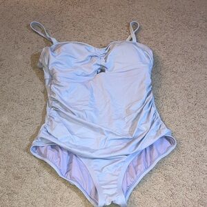 Elegant Light Blue One-Piece Swimsuit size 1X